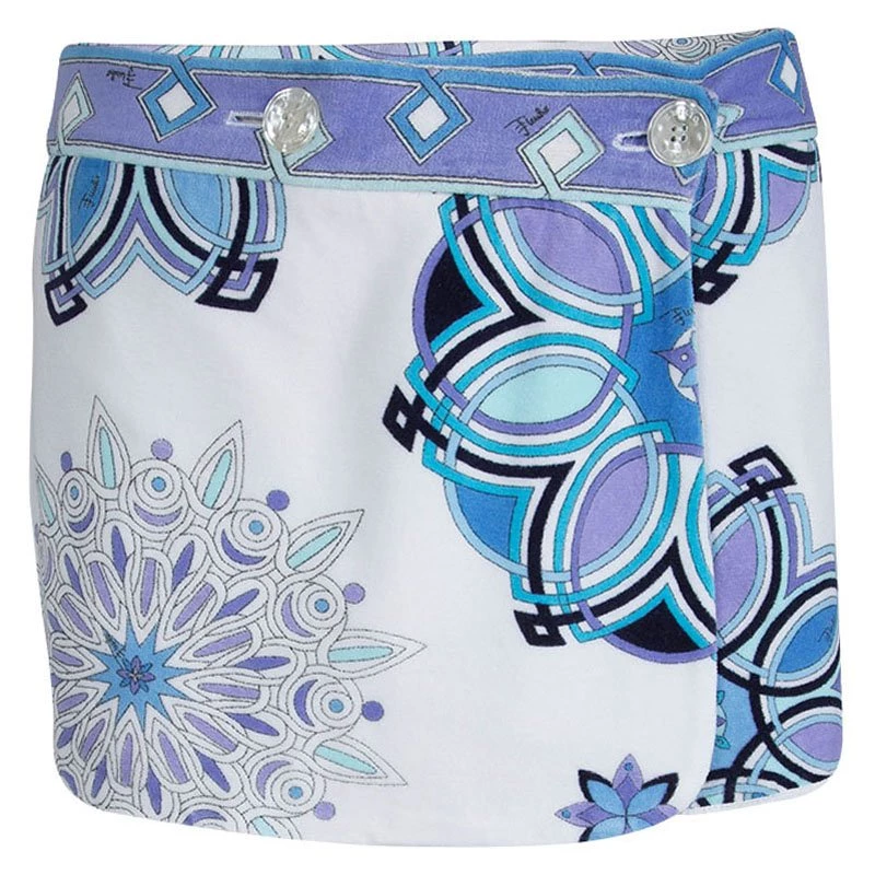 Emilio Pucci Multicolor Printed Velvet Wraparound Mini Skirt M For Women