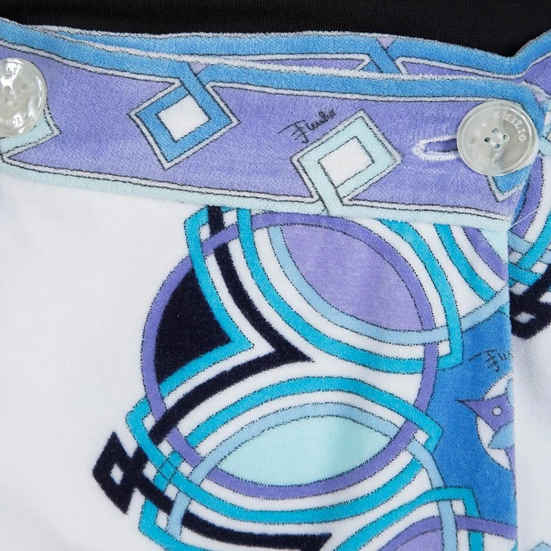 Emilio Pucci Multicolor Printed Velvet Wraparound Mini Skirt M For Women - Image 4