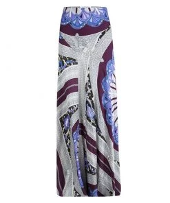 Emilio Pucci Multicolor Printed Silk Gathered Maxi Skirt S For Women