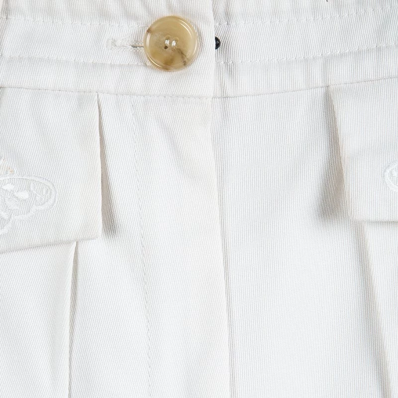 Emilio Pucci Off White Cutout Butterfly Embroidered Shorts M For Women - Image 3