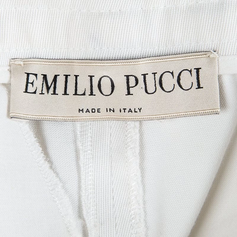 Emilio Pucci Off White Cutout Butterfly Embroidered Shorts M For Women - Image 4