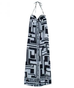 Emilio Pucci Silk Monochrome Maxi Dress M For Women