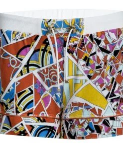 Emilio Pucci Multicolor Printed Velvet Terrycloth Shorts S For Women