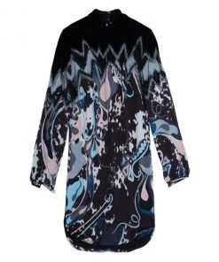 Emilio Pucci Printed Silk And Velvet Dress M For Women