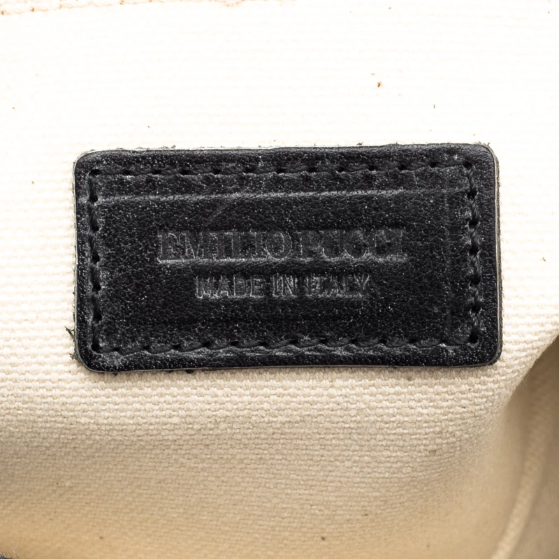 Emilio Pucci Black And White Canvas Marquise Flap Bag For Women - Image 8