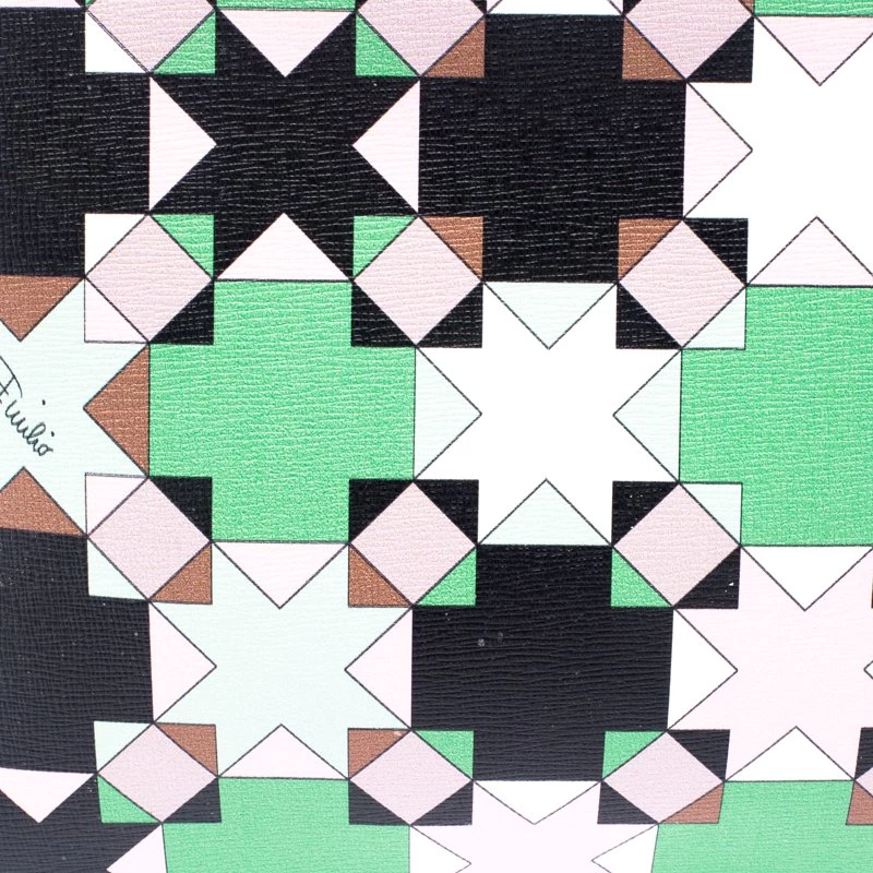 Emilio Pucci Multicolor Geometric Print Leather Small Clutch For Women - Image 5