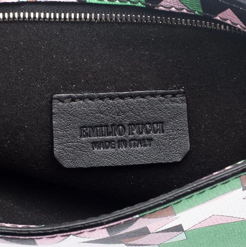 Emilio Pucci Multicolor Geometric Print Leather Small Clutch For Women - Image 8