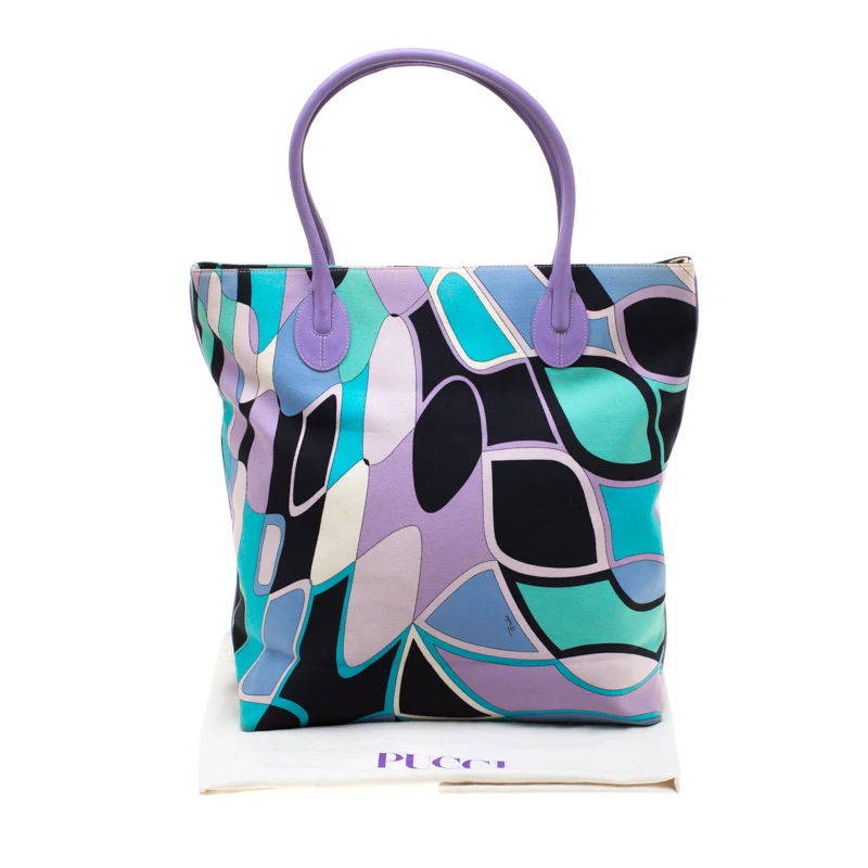 Emilio Pucci Multicolor Canvas And Leather Shopper Tote For Women - Image 9