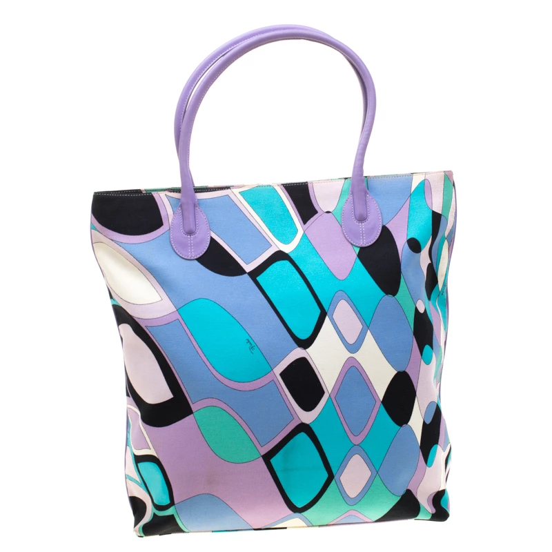 Emilio Pucci Multicolor Canvas And Leather Shopper Tote For Women - Image 4