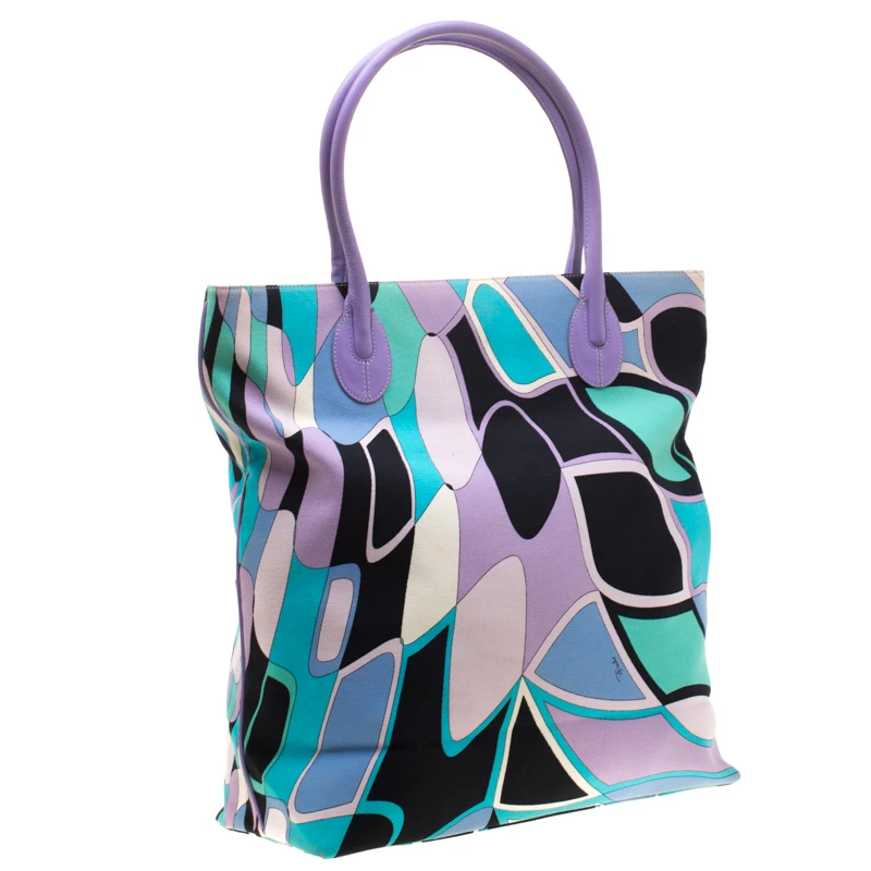 Emilio Pucci Multicolor Canvas And Leather Shopper Tote For Women - Image 3