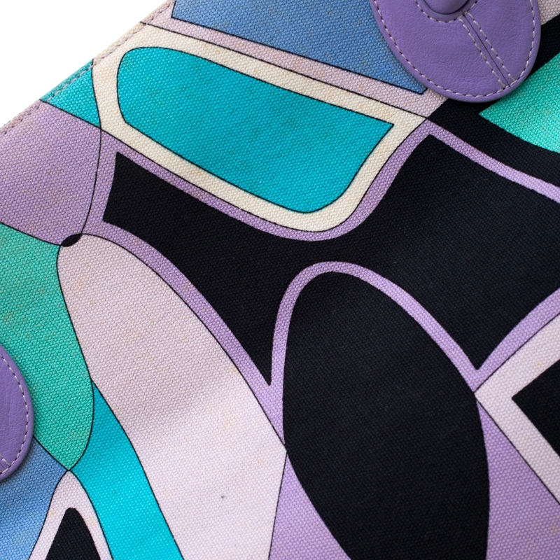 Emilio Pucci Multicolor Canvas And Leather Shopper Tote For Women - Image 5