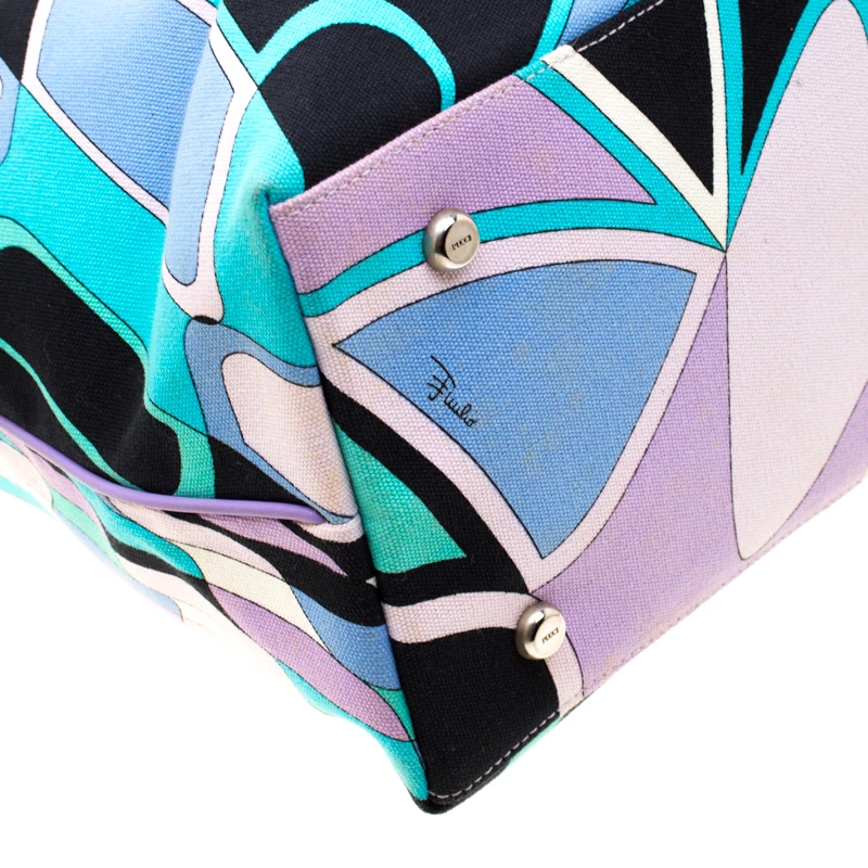 Emilio Pucci Multicolor Canvas And Leather Shopper Tote For Women - Image 10
