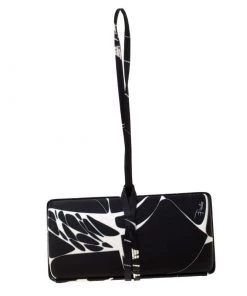 Emilio Pucci Black/White Satin Clutch For Women
