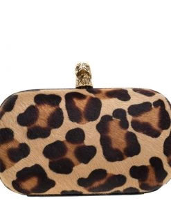Emilio Pucci Brown Calfhair Eagle Box Clutch For Women