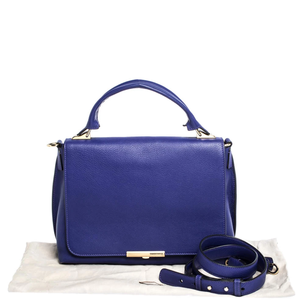 Emilio Pucci Blue Leather Flap Top Handle Bag For Women - Image 9