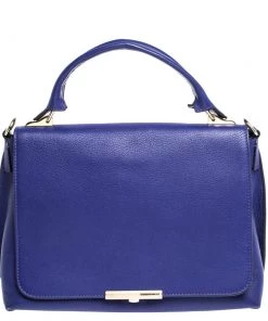 Emilio Pucci Blue Leather Flap Top Handle Bag For Women