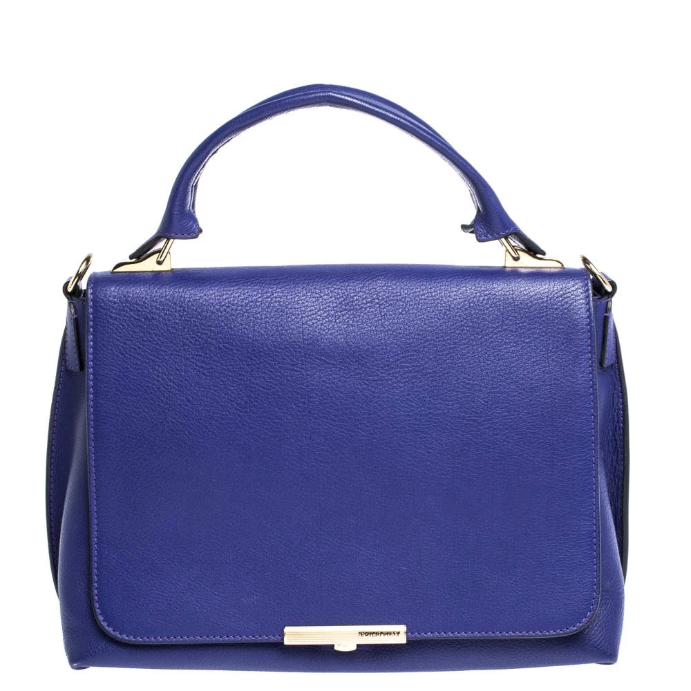 Emilio Pucci Blue Leather Flap Top Handle Bag For Women