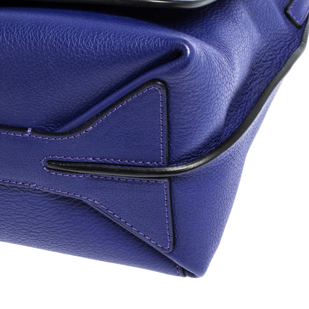 Emilio Pucci Blue Leather Flap Top Handle Bag For Women - Image 11