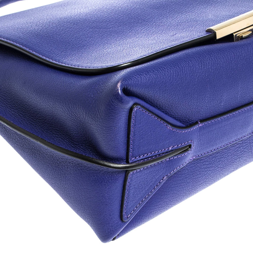 Emilio Pucci Blue Leather Flap Top Handle Bag For Women - Image 10