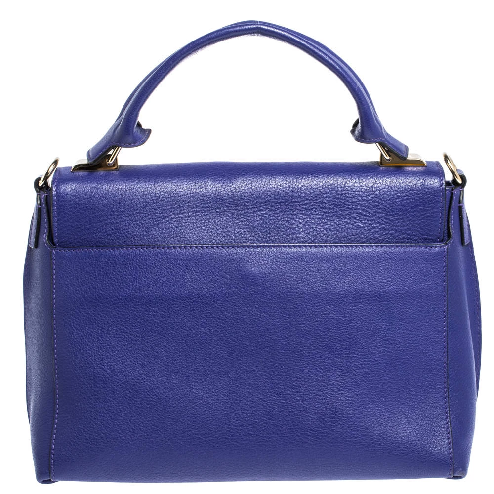 Emilio Pucci Blue Leather Flap Top Handle Bag For Women - Image 4