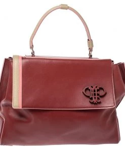 Emilio Pucci Tri Color Leather Pilot Top Handle Bag For Women