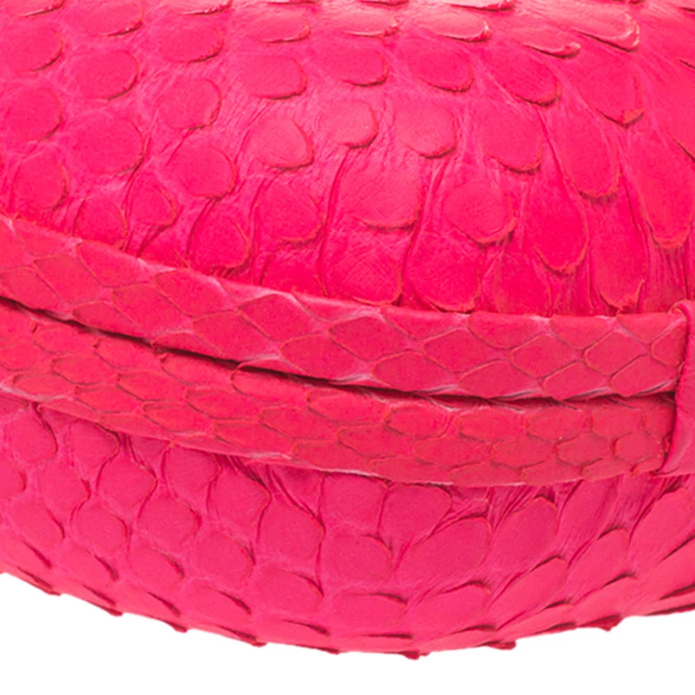 Emilio Pucci Neon Pink Python Eagle Box Clutch For Women - Image 10