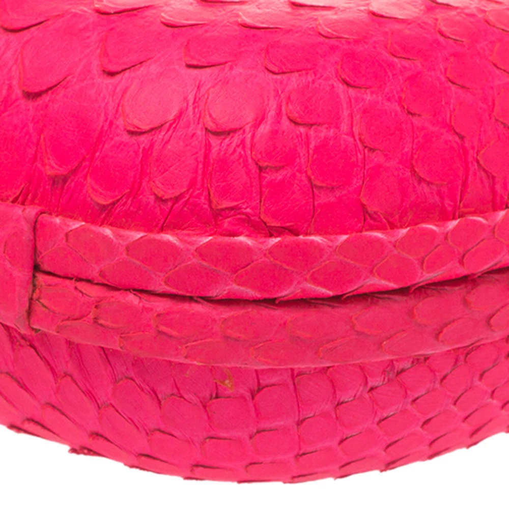 Emilio Pucci Neon Pink Python Eagle Box Clutch For Women - Image 11