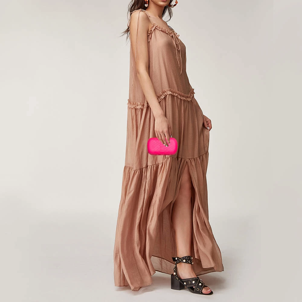 Emilio Pucci Neon Pink Python Eagle Box Clutch For Women - Image 2