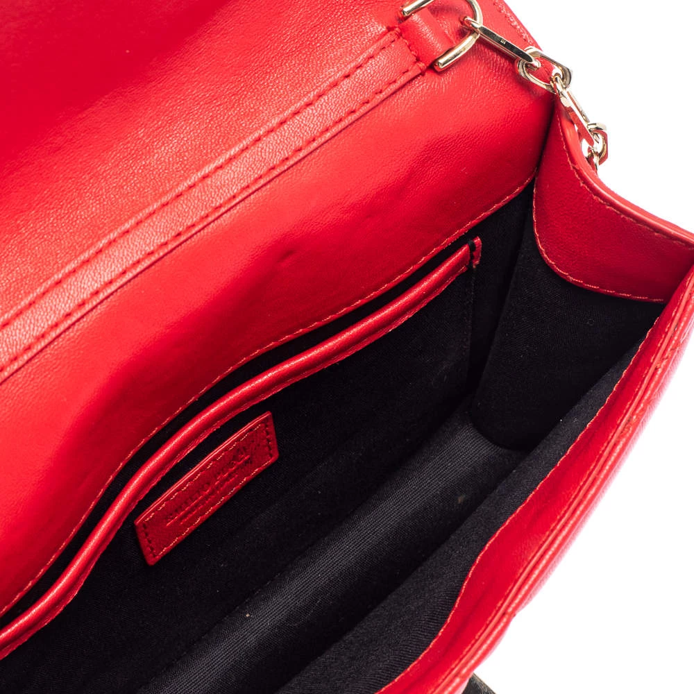 Emilio Pucci Red Quilted Leather Shoulder Bag For Women - Image 7