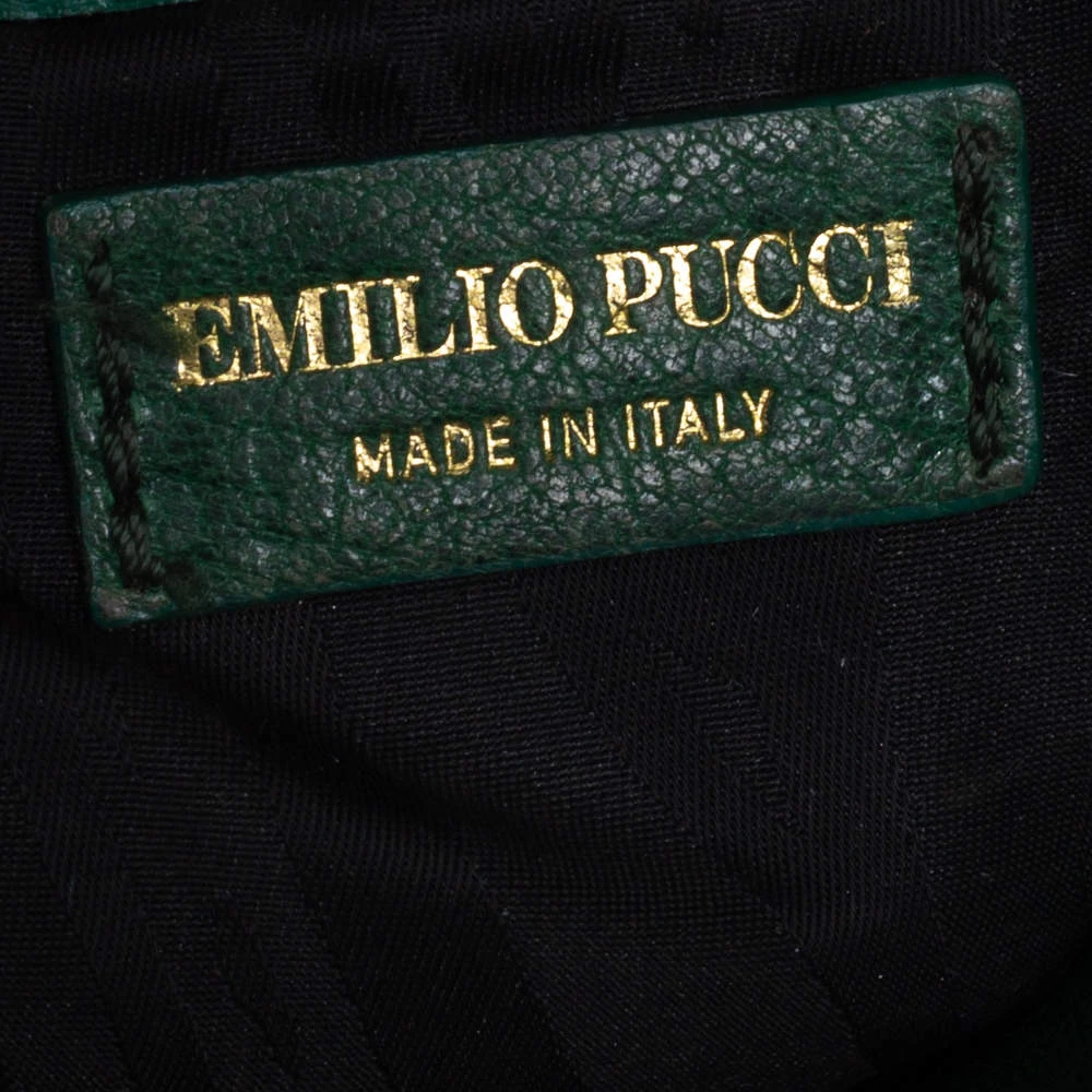 Emilio Pucci Green Python Fold Over Flap Clutch For Women - Image 9