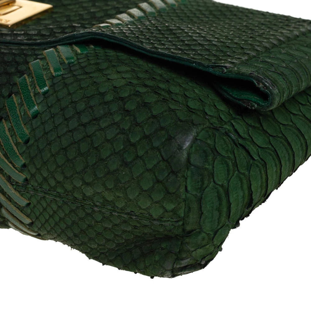 Emilio Pucci Green Python Fold Over Flap Clutch For Women - Image 12