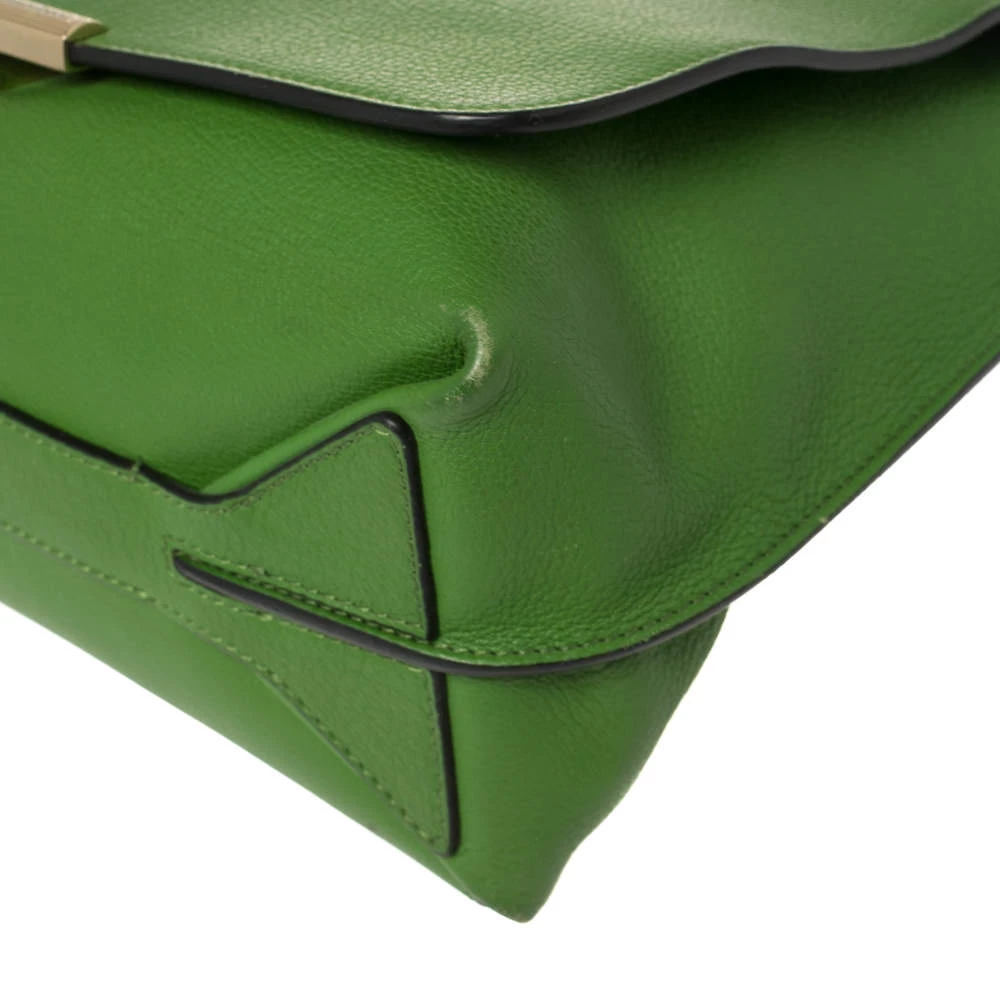 Emilio Pucci Green Leather Flap Top Handle Bag For Women - Image 11