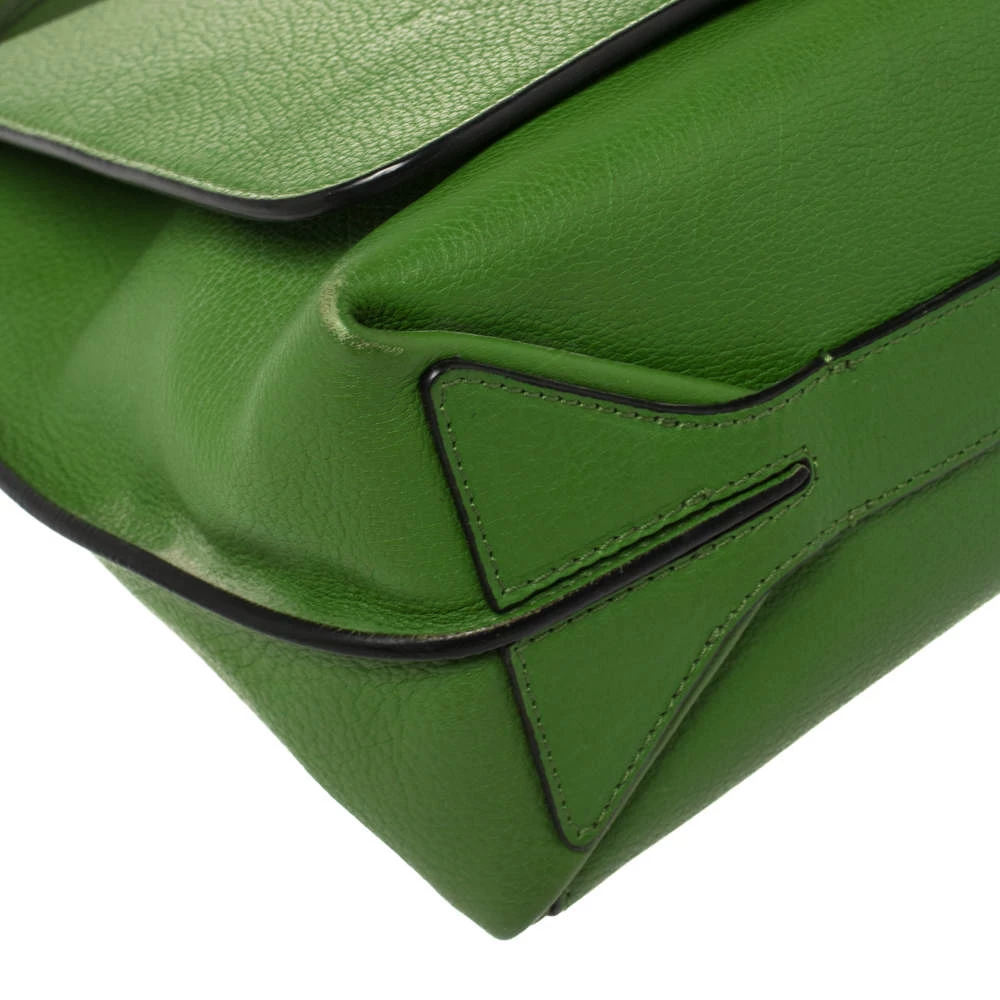 Emilio Pucci Green Leather Flap Top Handle Bag For Women - Image 10