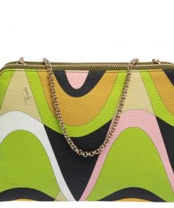 Emilio Pucci Multicolor Printed Coated Canvas And Leather Double Zip Crossbody Bag For Women