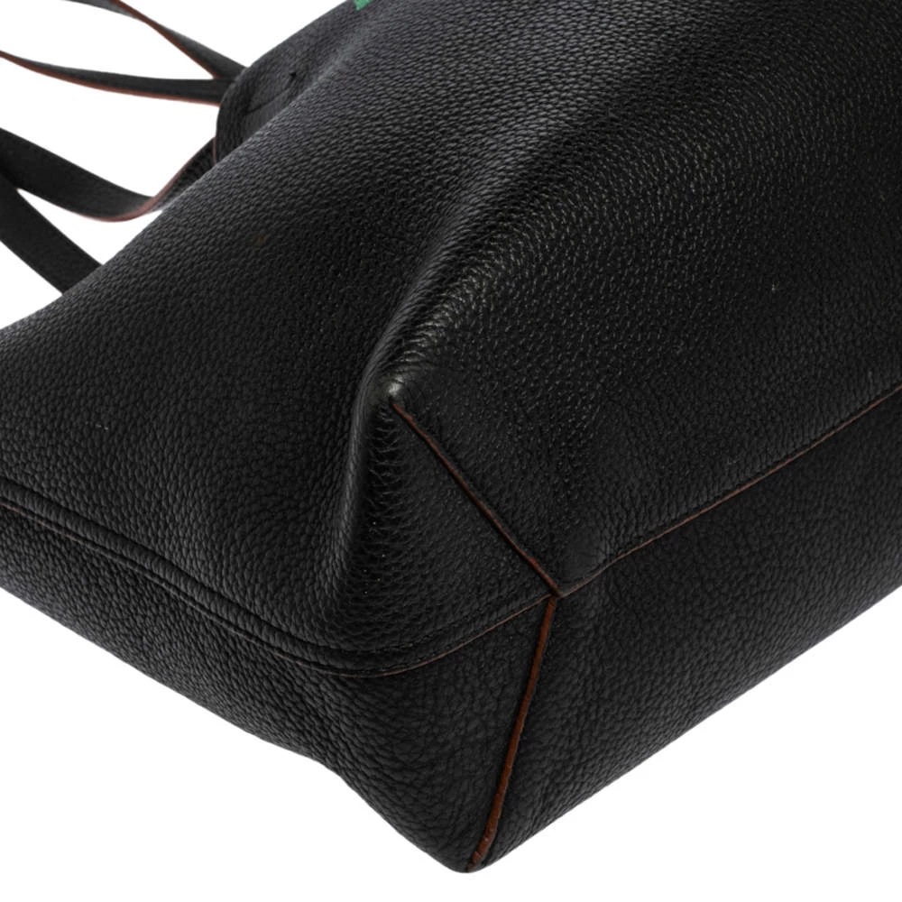 Emilio Pucci Black Grained Leather Printed Shopper Tote For Women - Image 12