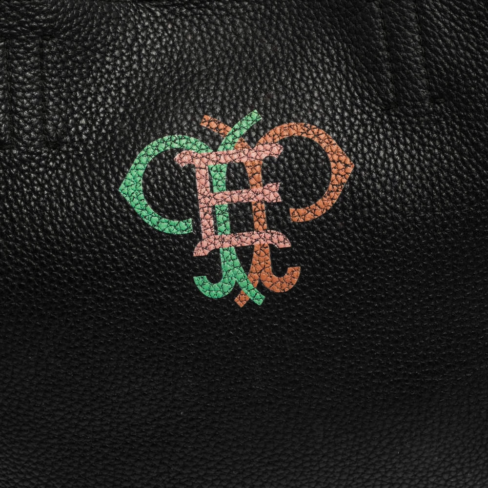 Emilio Pucci Black Grained Leather Printed Shopper Tote For Women - Image 5