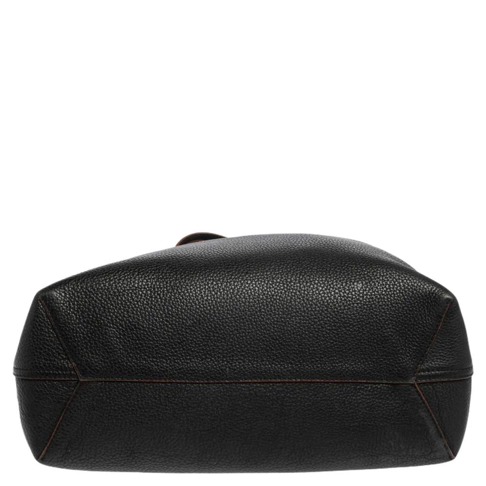 Emilio Pucci Black Grained Leather Printed Shopper Tote For Women - Image 6