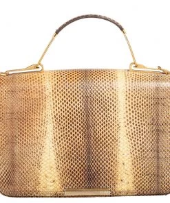 Emilio Pucci Beige/Brown Python Leather Newton Shoulder Bag For Women