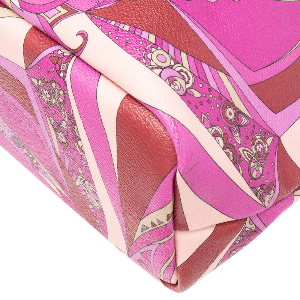 Emilio Pucci Multicolor Printed Coated Canvas And Leather Open Tote For Women - Image 12