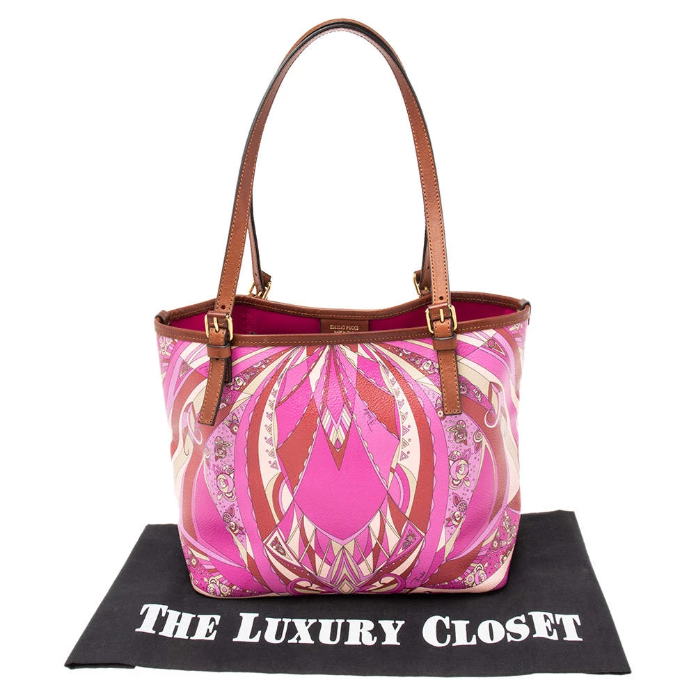Emilio Pucci Multicolor Printed Coated Canvas And Leather Open Tote For Women - Image 10