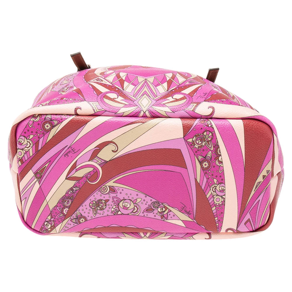 Emilio Pucci Multicolor Printed Coated Canvas And Leather Open Tote For Women - Image 6