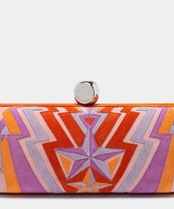 Emilio Pucci Multicolor Suede Patchwork Box Clutch For Women