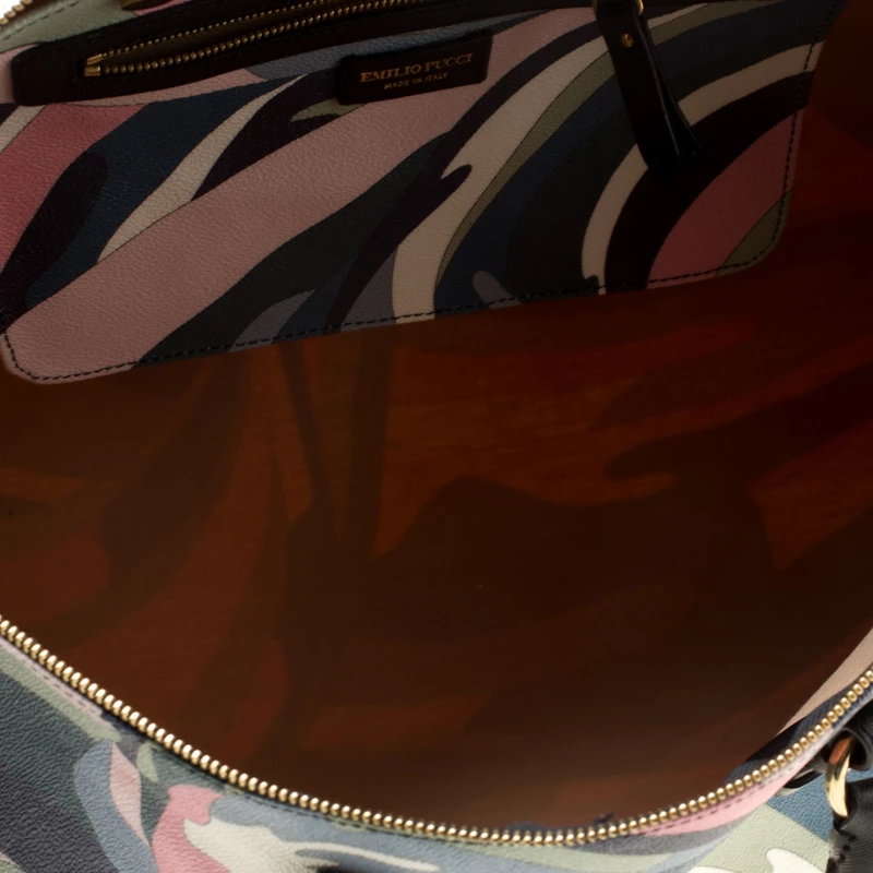 Emilio Pucci Multicolor Printed Coated Canvas Duffel Bag For Women - Image 7