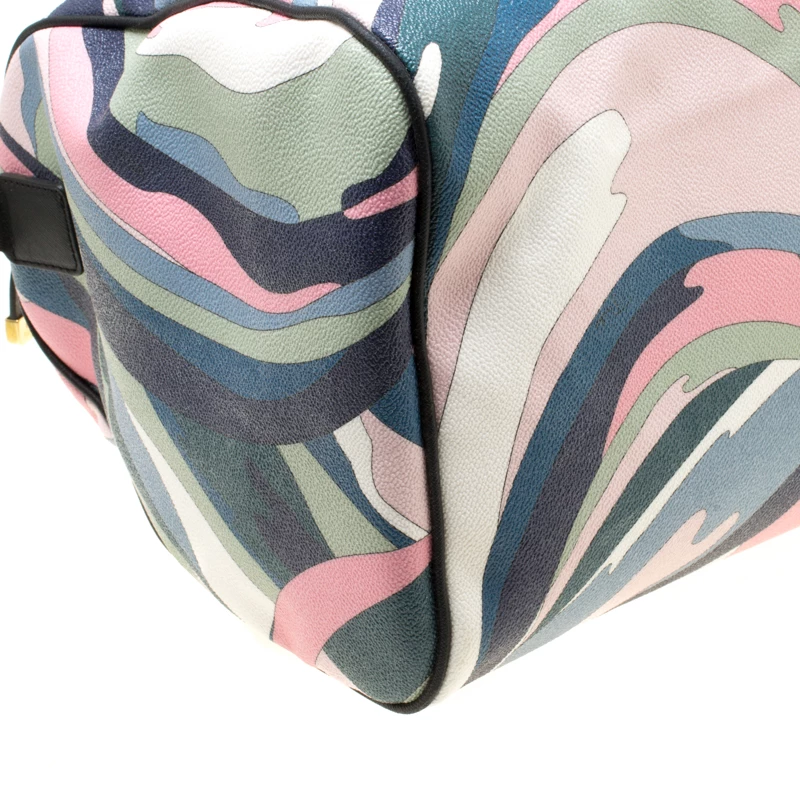 Emilio Pucci Multicolor Printed Coated Canvas Duffel Bag For Women - Image 10