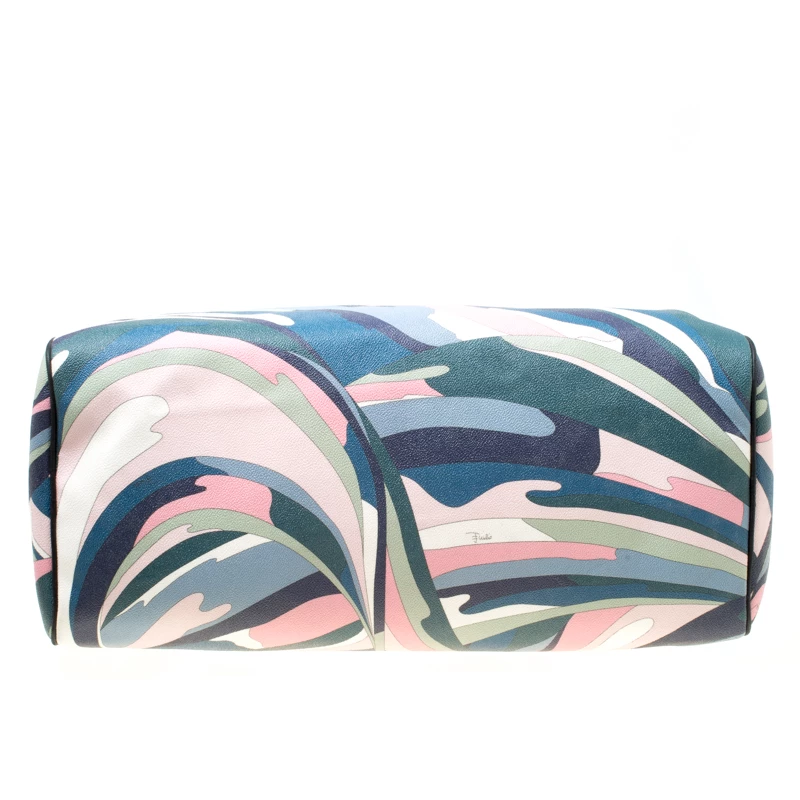 Emilio Pucci Multicolor Printed Coated Canvas Duffel Bag For Women - Image 6