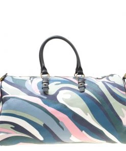 Emilio Pucci Multicolor Printed Coated Canvas Duffel Bag For Women